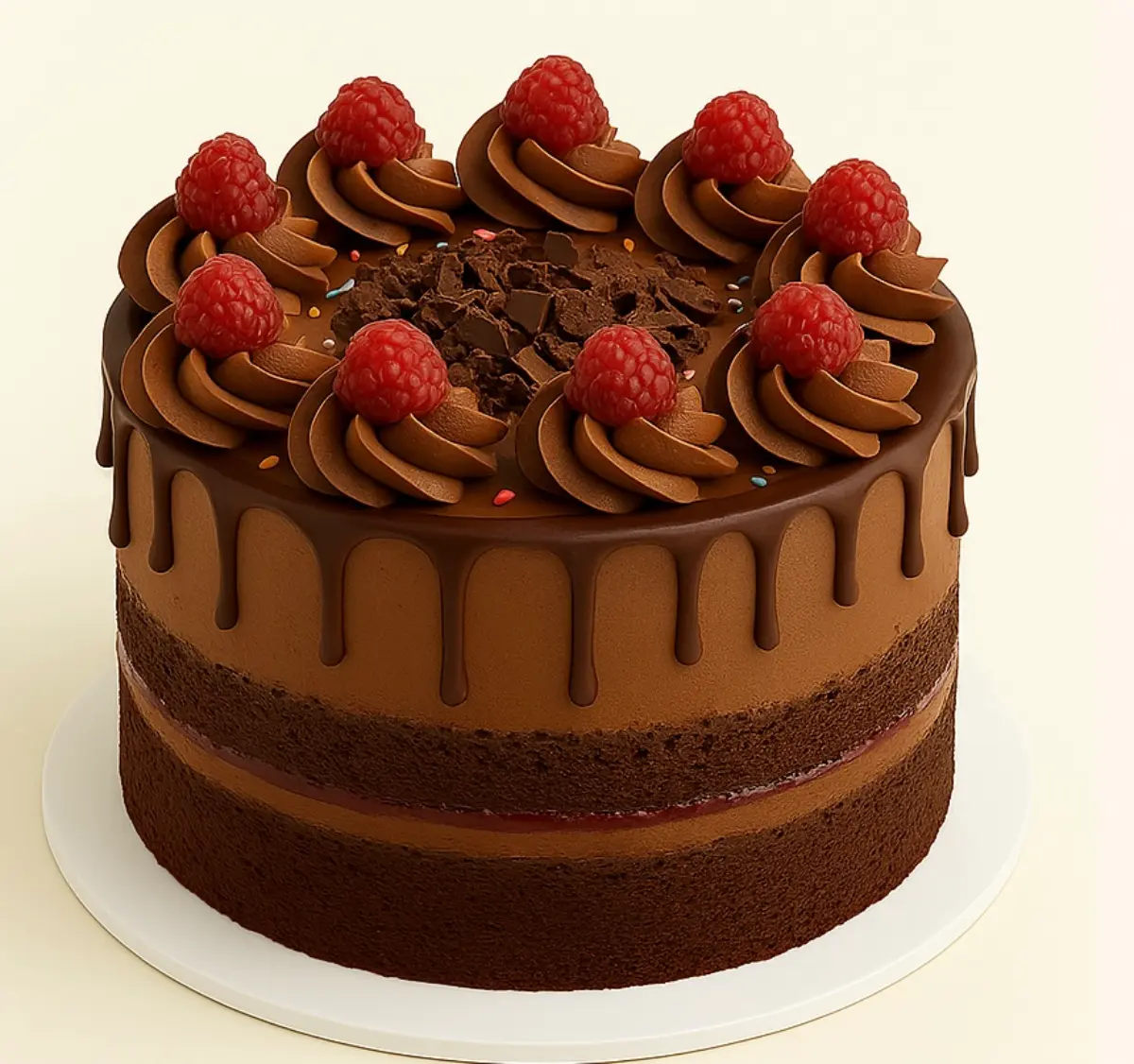 Chocolate Raspberry Fudge Cake