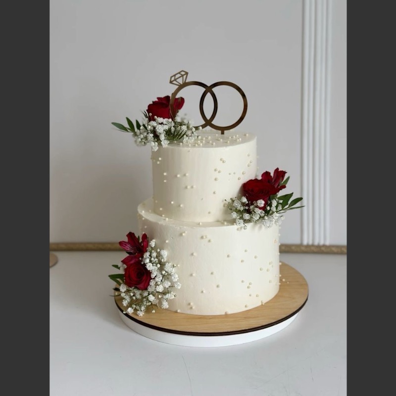 Custom wedding cake two tier in Kitui - Bespoke wedding design from Hussein Bakes premium bakery