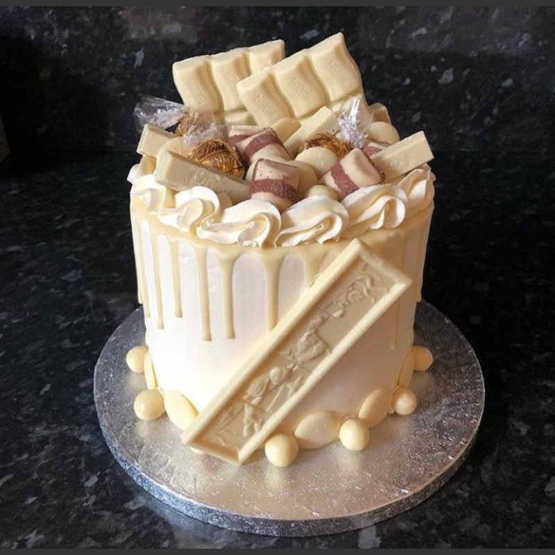 White forest anniversary cake gift in Kitui - Elegant vanilla celebration cake from Hussein Bakes